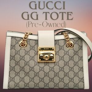 Gucci GG Supreme Padlock Tote Beige